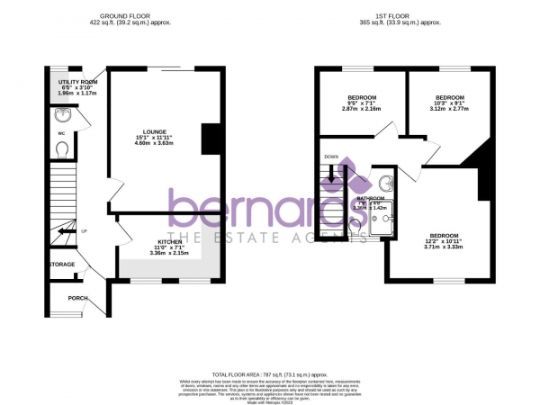 Floor Plan Image for 3 Bedroom Terraced House to Rent in Gritanwood Road, Southsea