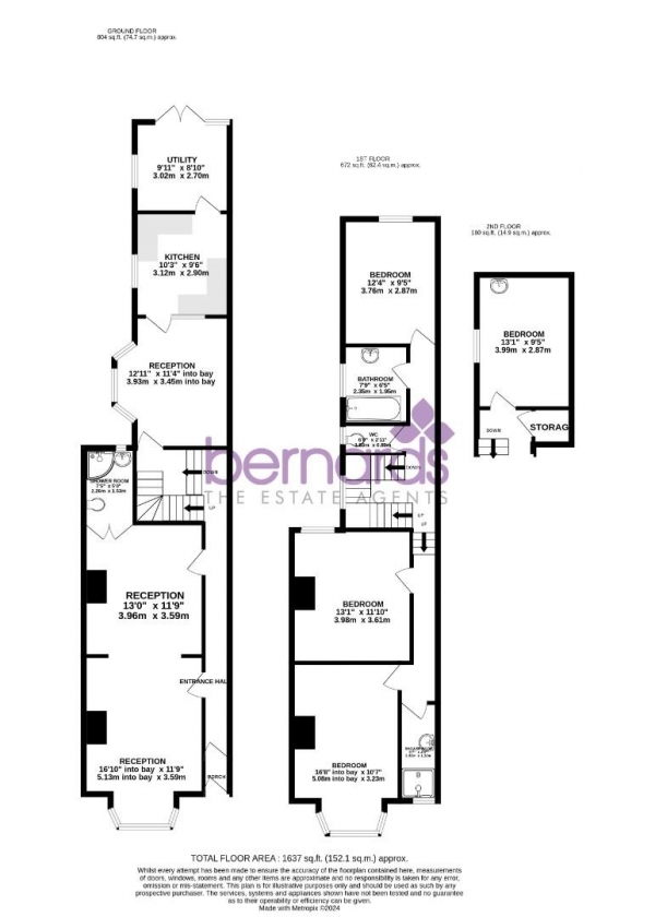 Floor Plan Image for 4 Bedroom Terraced House for Sale in Gains Road, Southsea