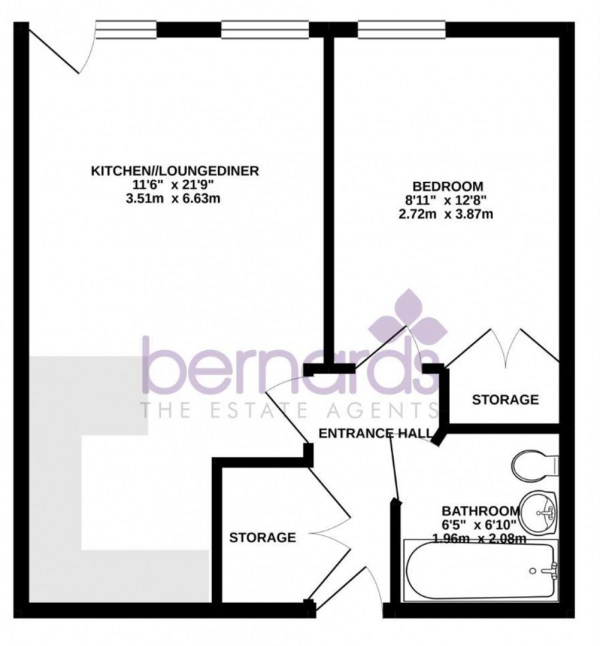 Floor Plan Image for 1 Bedroom Flat to Rent in Queen Street, Portsmouth