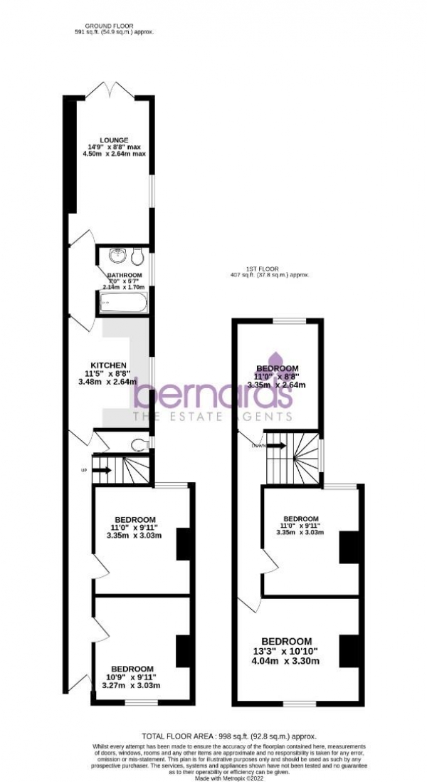 Floor Plan Image for 5 Bedroom Terraced House for Sale in Norman Road, Southsea