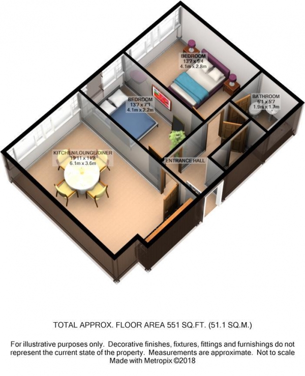 Floor Plan Image for 2 Bedroom Flat to Rent in Isambard Brunel Road, Portsmouth