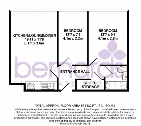 Floor Plan Image for 2 Bedroom Flat to Rent in Isambard Brunel Road, Portsmouth