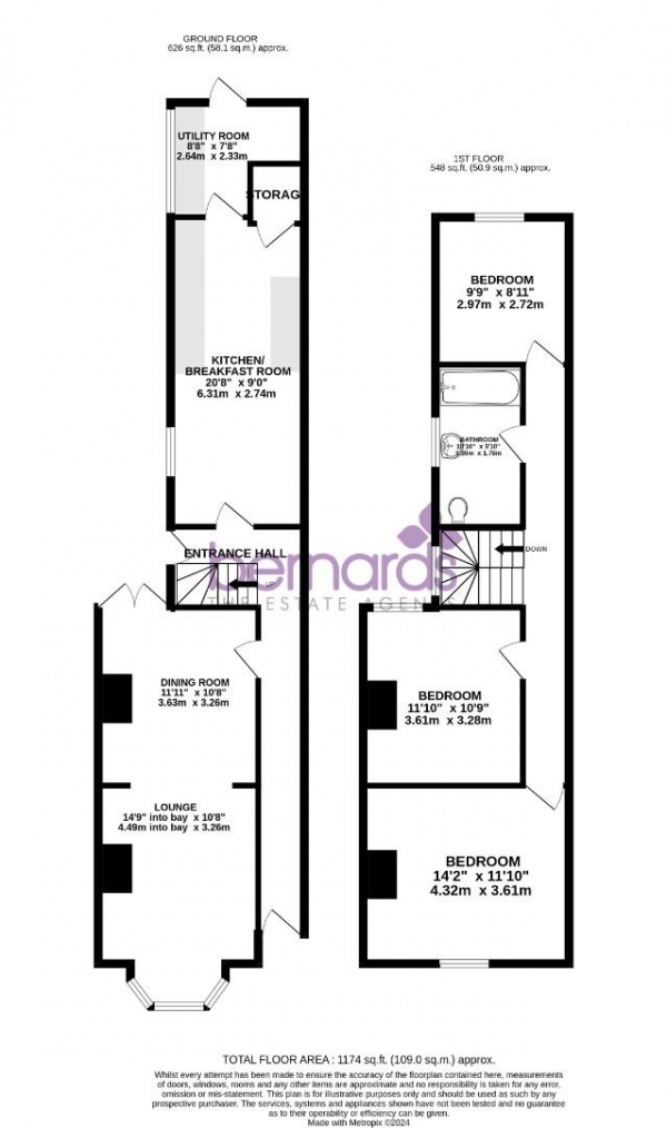 Floor Plan Image for 3 Bedroom Terraced House for Sale in Chetwynd Road, Southsea