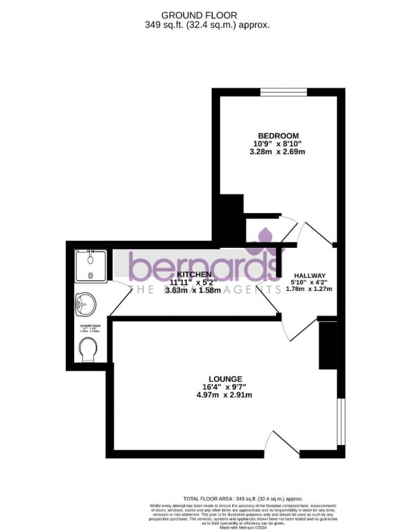 Floor Plan Image for 1 Bedroom Flat to Rent in Wimbledon Park Road, Southsea