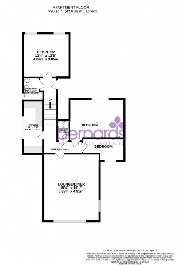 Floor Plan Image for 2 Bedroom Apartment to Rent in Festing Road, Southsea