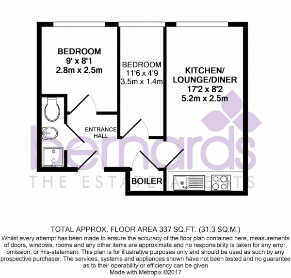 Floor Plan Image for 1 Bedroom Flat to Rent in Enterprise House, Isambard Brunel Road, Portsmouth