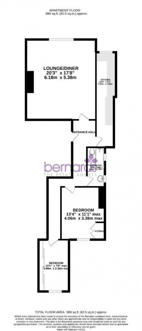 Floor Plan Image for 2 Bedroom Flat to Rent in Rydal Hall, Clarence Parade, Southsea