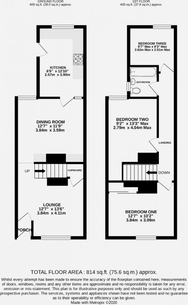 Floor Plan Image for 3 Bedroom Terraced House to Rent in Gurney Road, Southsea