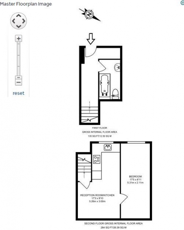 Floor Plan for 1 Bedroom Flat to Rent in Fantastic Property in the Brilliant Golders Green, NW11, 9ES - £250  pw | £1083 pcm