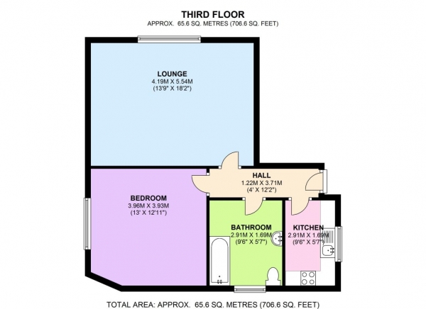 Floor Plan for 1 Bedroom Flat to Rent in SPACIOUS ONE BED- INCREDIBLE TRANSPORT LINKS, NW1, 3AA - £420  pw | £1820 pcm