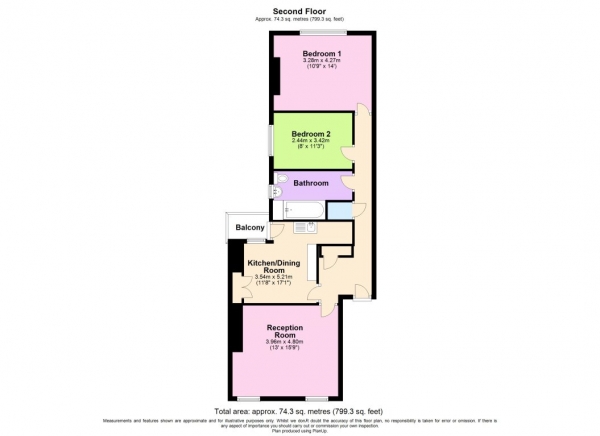 Floor Plan Image for 2 Bedroom Flat to Rent in WOW!! EXCELLENT VALUE FOR MONEY.. MUST SEE!!