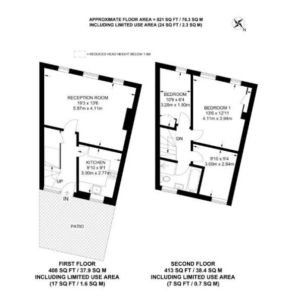 Floor Plan for 3 Bedroom Property to Rent in Onslow Parade, Hampden Square, London, N14, 5JN - £473 pw | £2050 pcm