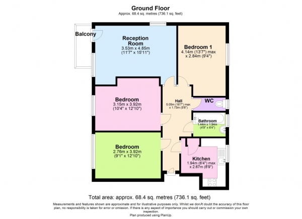 Floor Plan Image for 3 Bedroom Flat to Rent in EXCELLENT 3 BED- Modern with Brand New Kitchen