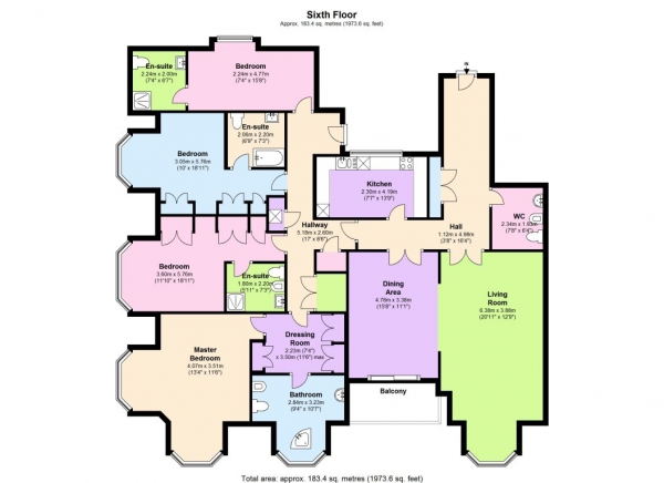 Floor Plan Image for 4 Bedroom Flat to Rent in STUNNING PENTHOUSE WITH VIEWS OF REGENTS PARK