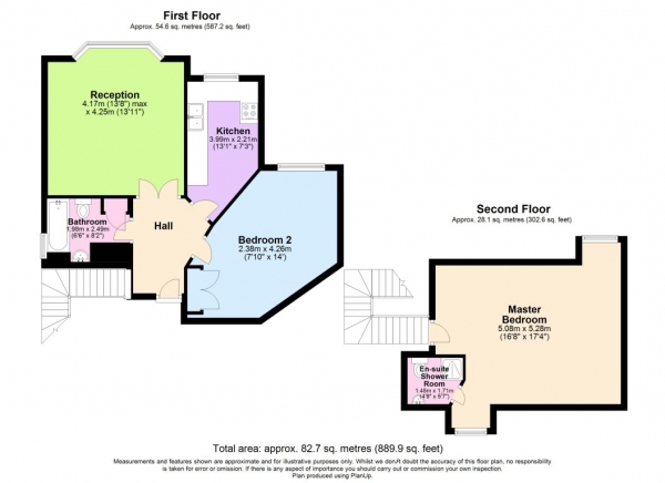 Floor Plan Image for 2 Bedroom Flat to Rent in A Lovely Converted 2 bedroom, 2 bathroom Duplex