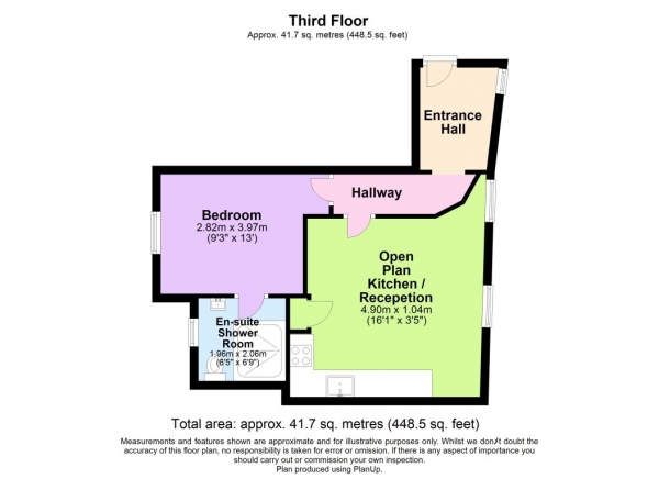 Floor Plan Image for 1 Bedroom Flat to Rent in Beautiful modern one bedroom apartment