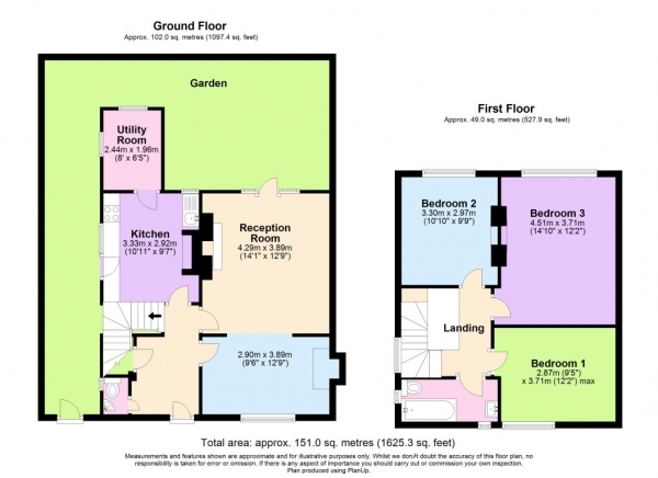 Floor Plan Image for 3 Bedroom Cottage to Rent in STUNNING 3 BED COTTAGE WITH PRIVATE GARDEN