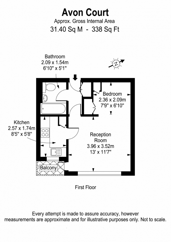 Floor Plan Image for Studio for Sale in Keswick Road, London