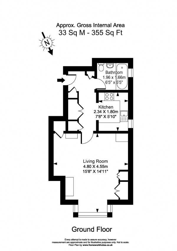 Floor Plan Image for Studio Flat for Sale in St Johns Avenue, London