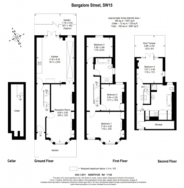 Floor Plan Image for 4 Bedroom Terraced House to Rent in Bangalore Street, London