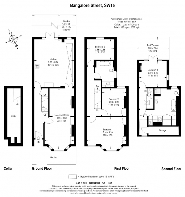 Floor Plan Image for 4 Bedroom Property to Rent in Bangalore Street, London