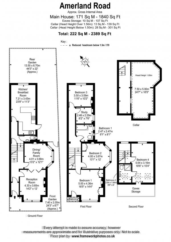 Floor Plan Image for 5 Bedroom End of Terrace House for Sale in Amerland Road, London