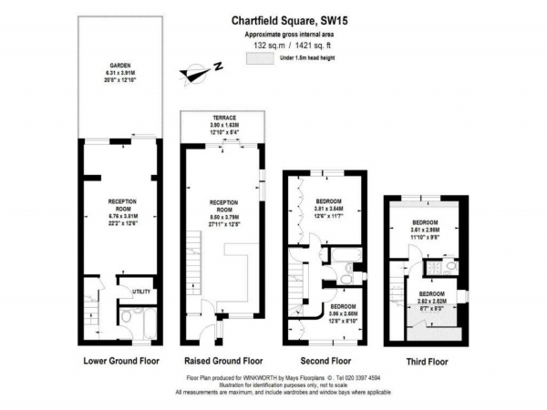 Floor Plan Image for 4 Bedroom Property to Rent in Chartfield Square, London