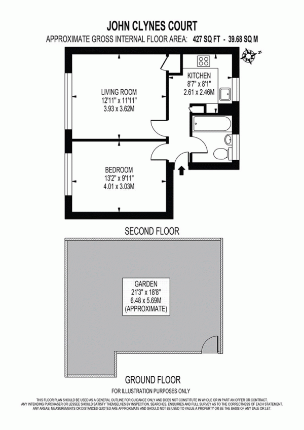 Floor Plan Image for 1 Bedroom Flat to Rent in Woodborough Road, London