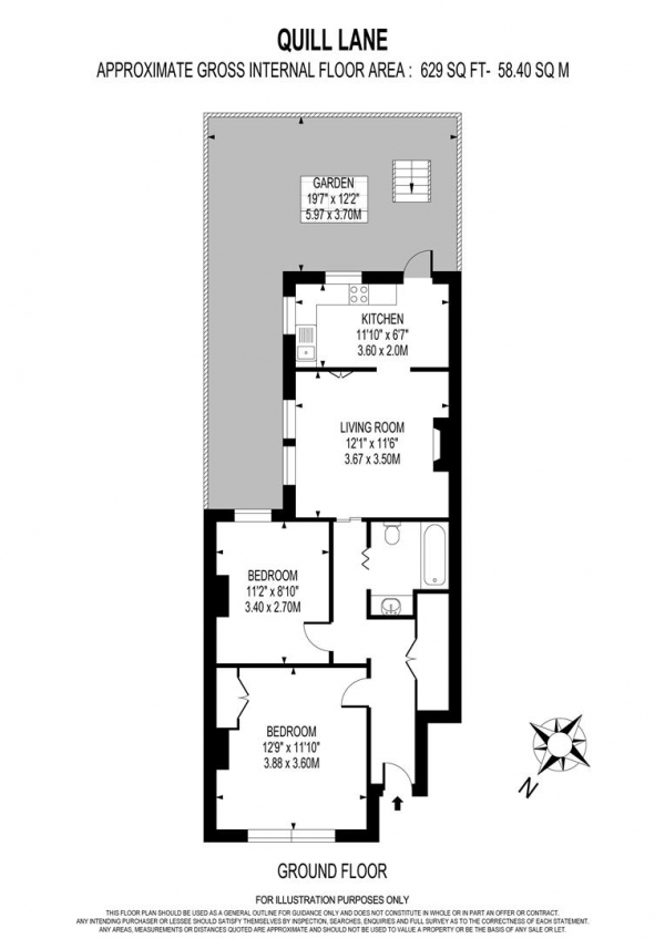 Floor Plan Image for 2 Bedroom Maisonette for Sale in Quill Lane, London