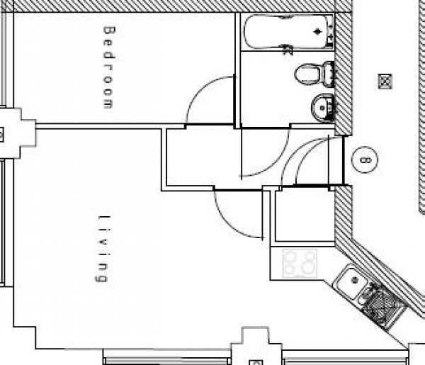 Floor Plan Image for 1 Bedroom Flat to Rent in Wickham Road, Fareham