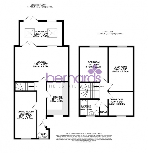 Floor Plan Image for 4 Bedroom Terraced House for Sale in Amethyst Grove, Waterlooville