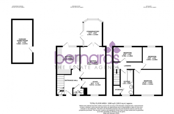 Floor Plan Image for 3 Bedroom Detached House for Sale in Geranium Gardens, Denmead, Waterlooville