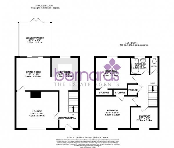 Floor Plan Image for 3 Bedroom End of Terrace House for Sale in Milton Road, Cowplain, Waterlooville