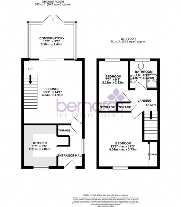 Floor Plan for 2 Bedroom End of Terrace House to Rent in Plumpton Grove, Waterlooville, PO7, 8NL - £277 pw | £1200 pcm