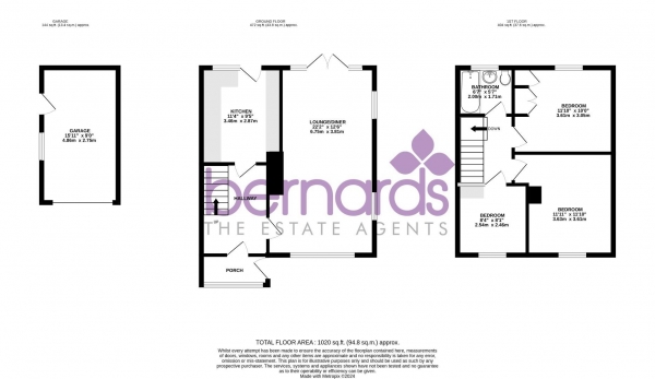 Floor Plan Image for 3 Bedroom Semi-Detached House for Sale in Esher Grove, Waterlooville