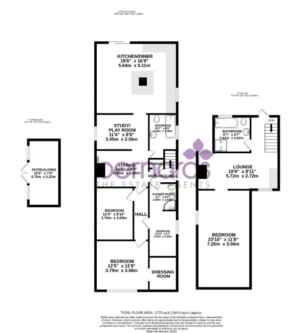 Floor Plan Image for 4 Bedroom Property for Sale in London Road, Cowplain, Waterlooville