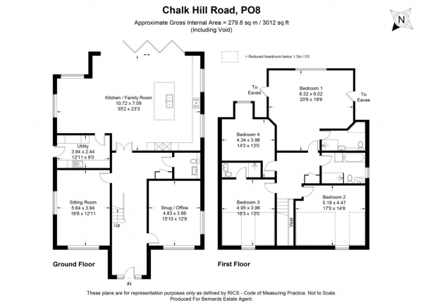 Floor Plan Image for 4 Bedroom Detached House for Sale in Chalk Hill Road, Waterlooville