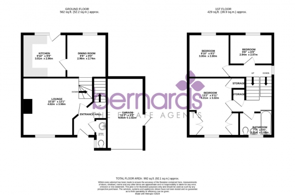 Floor Plan Image for 3 Bedroom Detached House for Sale in Chervil Close, Waterlooville