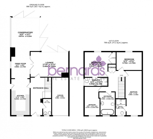 Floor Plan Image for 4 Bedroom Detached House to Rent in Staple Close, Waterlooville