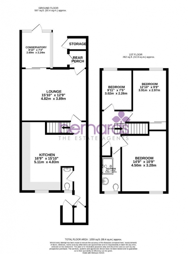 Floor Plan Image for 3 Bedroom End of Terrace House for Sale in Chaffinch Green, Waterlooville