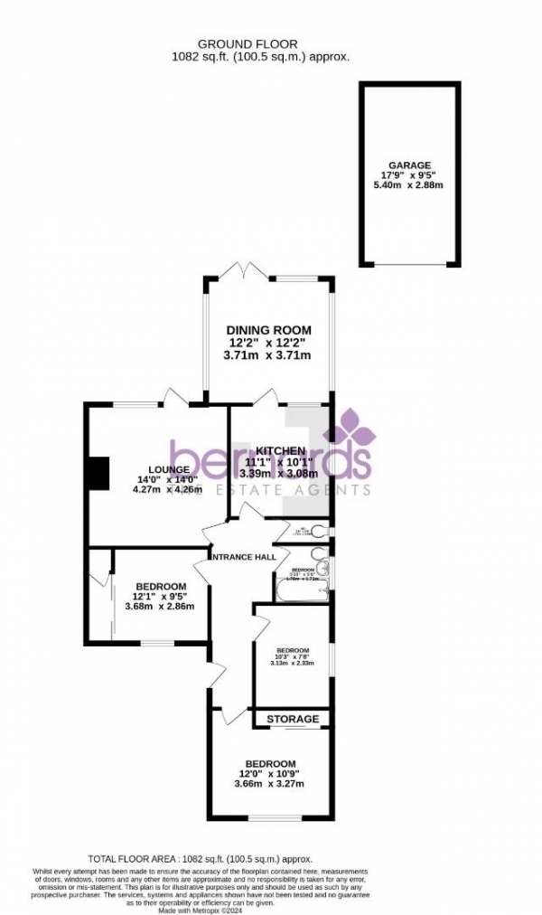 Floor Plan Image for 3 Bedroom Detached House for Sale in Winkfield Row, Waterlooville