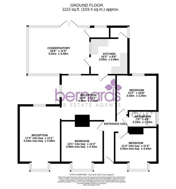 Floor Plan Image for 3 Bedroom Detached Bungalow to Rent in Idsworth Road, Cowplain, Waterlooville