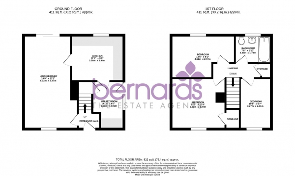 Floor Plan Image for 3 Bedroom Semi-Detached House for Sale in Purbrook Way, Havant