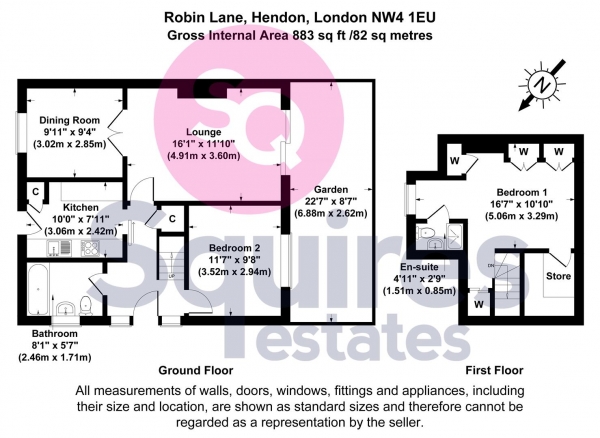 Floor Plan Image for 3 Bedroom Semi-Detached House for Sale in Robin Lane, Hendon, London