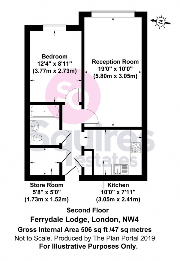 Floor Plan Image for 1 Bedroom Retirement Property for Sale in Church Road, Hendon