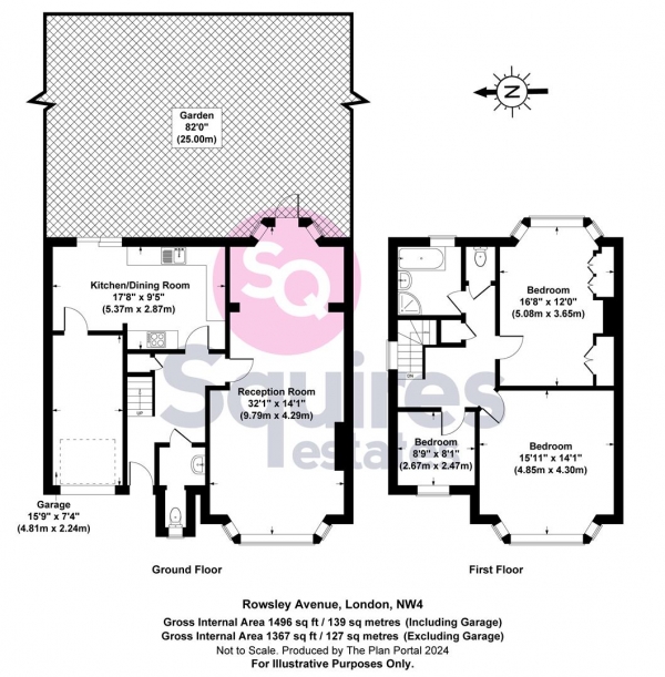 Floor Plan Image for 3 Bedroom Semi-Detached House for Sale in Rowsley Avenue, Hendon, London