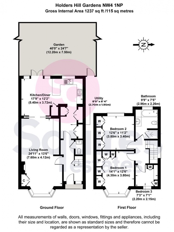 Floor Plan Image for 3 Bedroom Semi-Detached House for Sale in Holders Hill Gardens, Hendon, London