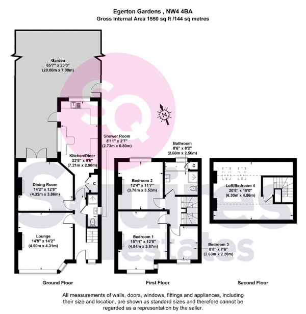 Floor Plan Image for 4 Bedroom Semi-Detached House for Sale in Egerton Gardens, London