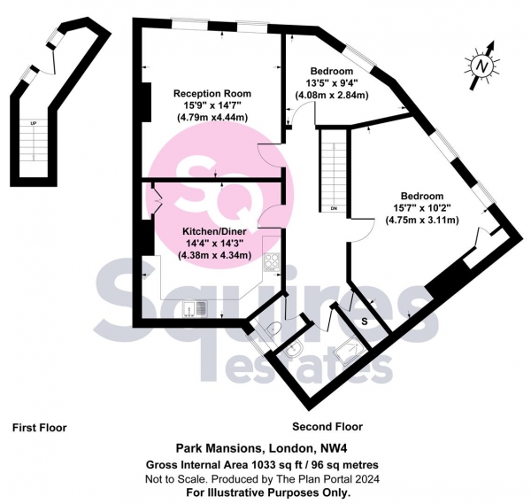 Floor Plan Image for 2 Bedroom Flat for Sale in Vivian Avenue, Hendon