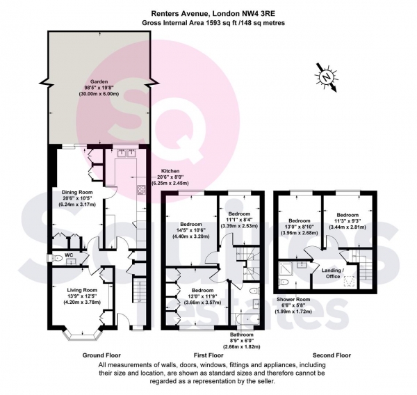 Floor Plan Image for 5 Bedroom Terraced House for Sale in Renters Avenue, London